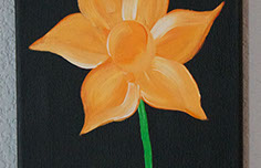 Acrylic Painting of an Orange Flower