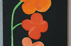 Acrylic Painting of orange flowers